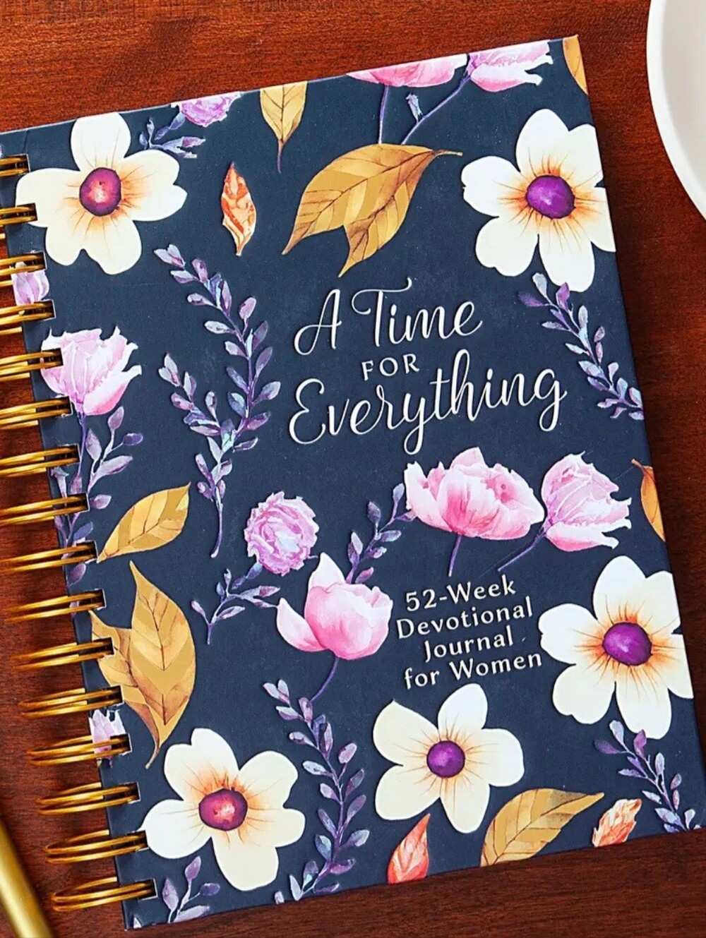 A Time For Everything 52-Week Devotional Journal - Floral Navy Cover
